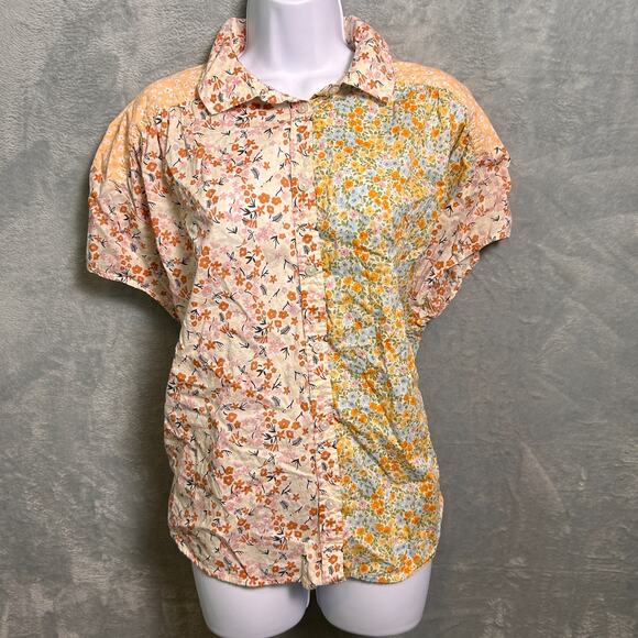 American Eagle Floral Button Up Womens Medium Lightweight Bloomcore Maximalist - Picture 7 of 7